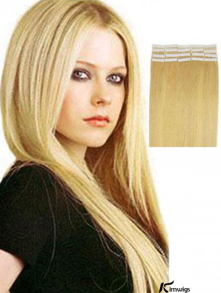 Blonde Straight No-Fuss Remy Real Hair Tape In Hair Extensions