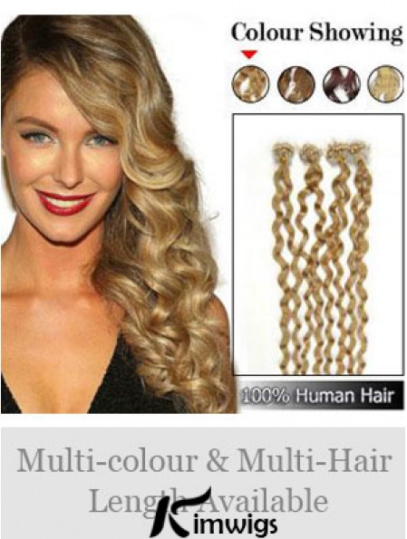 Hairstyles Brown Curly Micro Loop Ring Hair Extensions