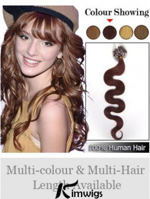 New Auburn Wavy Micro Loop Ring Hair Extensions