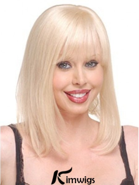 Cheap Straight Blonde Long Real Hair Hairpieces