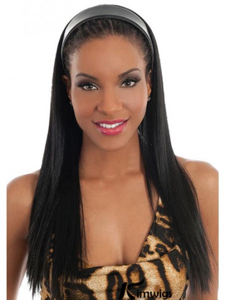 No-Fuss Black Synthetic Straight Hair Falls