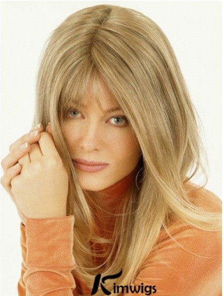 Wig Falls Long Length Straight Style Blonde Color