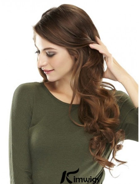 Online Brown Wavy Remy Real Hair Clip In Hairpieces